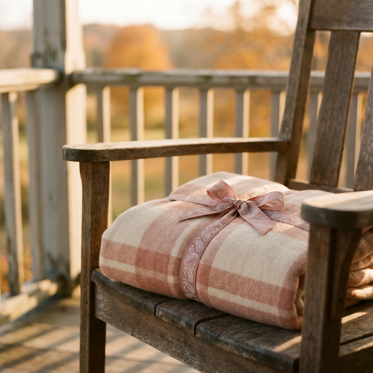 Bandana paisley ribbon — porch blanket scene